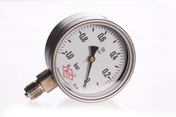 Unterdruckmanometer mit Skalierung von -1,0 bis 0 bar